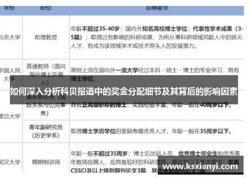 如何深入分析科贝报道中的奖金分配细节及其背后的影响因素
